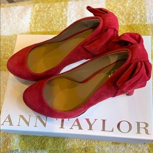 Ann Taylor Red Suede Heels